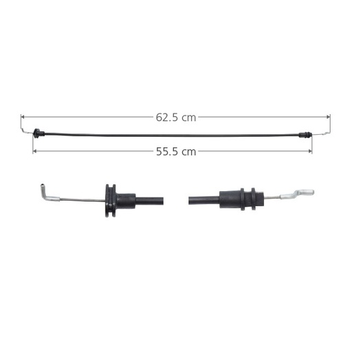 [CCR0504102] CHICOTE CERRADURA FD FIESTA 03-10/ECOSPORT 04-07  62.5CM HUSHAN Derecho/Izquierdo Delantera  
