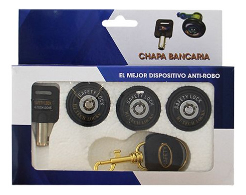 [055-0200-01] CHAPA DE SEGURIDAD 3 PZS PARA AUTO GENERICA