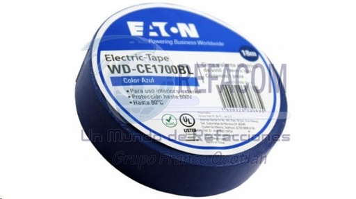 [CINA008] CINTA AISLAR PVC AZUL 018x20M EATON PREC