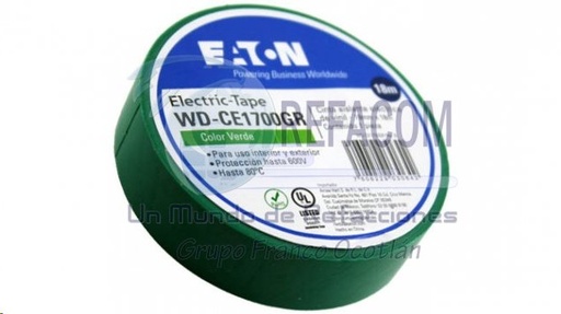 [CINA009] CINTA AISLAR PVC VERDE 018x20M EATON
 P