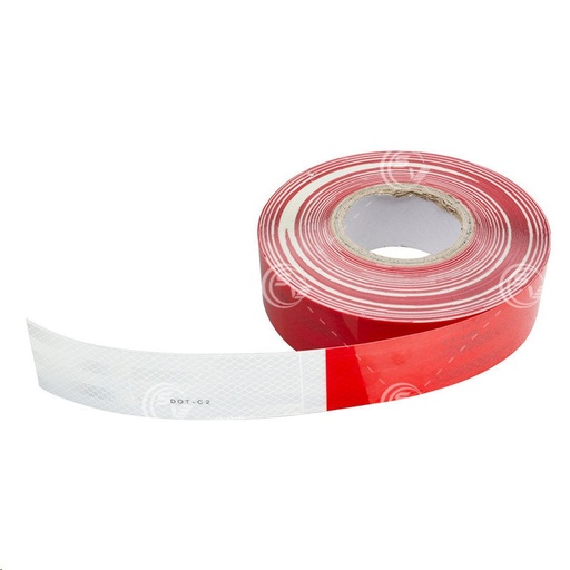 [CINR85011] CINTA REFLEJANTE 2" BLACO/ROJO X TRAMO
