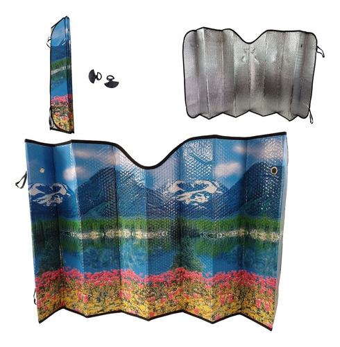 [CU124A] PARASOL METALIZADO MONTAÑAS 130 X 60