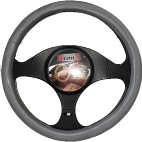 [CUBV019] FUNDA DE VOLANTE BRONX PIEL GRIS MEDIANO