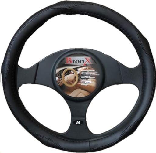 [CUBV150] FUNDA DE VOLANTE BRONX PIEL NEGRO MEDIAN