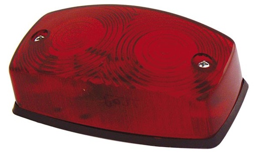 [009-P021-R] PLAFON DOBLE OPTICA 5" 1 FOCO ROJO