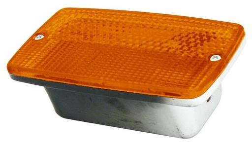 [009-P046-A] PLAFON EMBUTIDO RECT CROMO 3X5.8" AMBAR