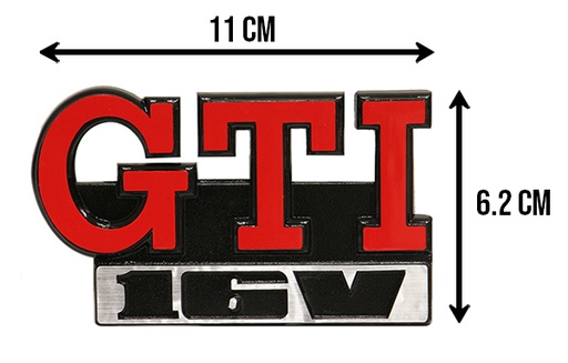 [EMB-3998-04] LETRAS GTI 16V PARRILLA GOLF A2 ROJO