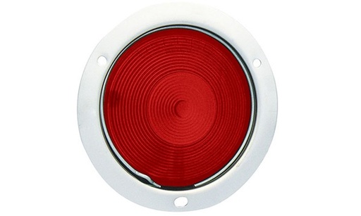 [009-P081-R] PLAFON EMBUTIDO CROMO CON ARILLO 4" ROJO