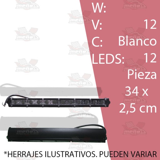 [FA461A] BARRA ALTA POTENCIA 12 LEDS EN LINEA