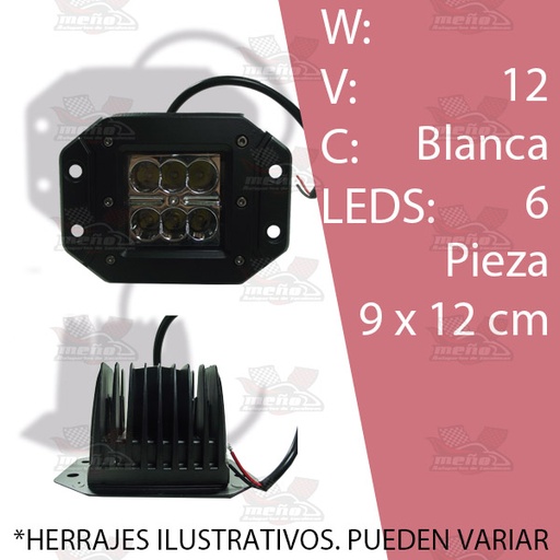 [FA469A] FARO CUADRADO 6 LEDS PARA EMPOTRAR BURRE