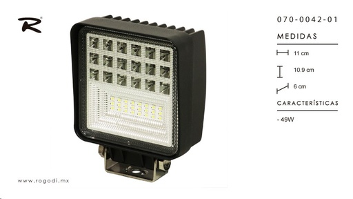 [FA504A] FARO CUADRADO 42 HIPERLED ALTA POT C/U