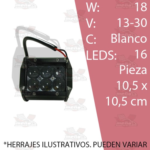 [FARA033] FARO LED AUXILIAR 6 LED C/LUPA