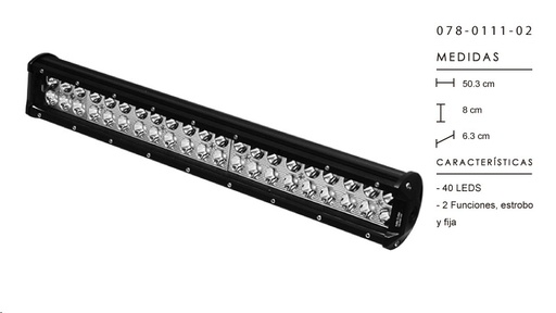 [FARA6025] BARRA RECTANGULAR 40 LEDS ALTA INTENSIDA