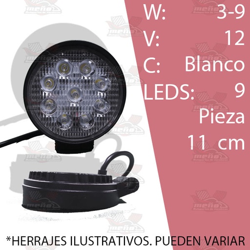 [FARA6052] FARO RED 9 LEDS FIJO ALTA INTENS 4.5 PRE