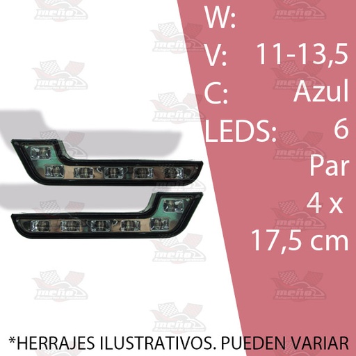 [FARA808] FARO AUX TIPO L 6 LEDS BLANCO ***Hasta A