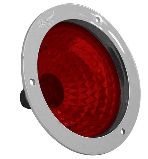 [009-P206-R] PLAFON EMBUTIDO 4" ROJO BASE ATORNILLAR