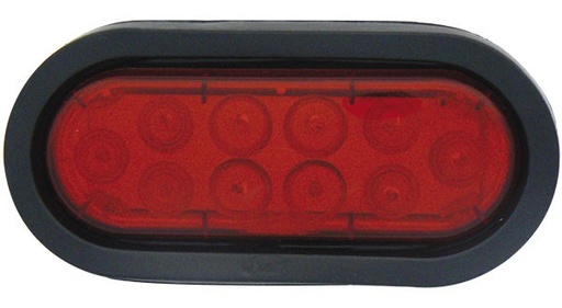 [009-P276-R] PLAFON EMBUTIDO OVALADO HULE 10 LED ROJO