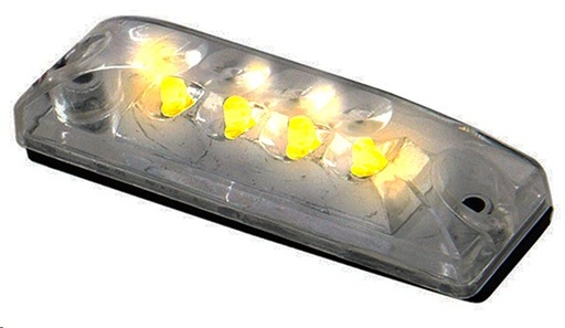 [009-P307-A] PLAFON LATERAL MICA CRISTAL 4 LEDS AMBAR