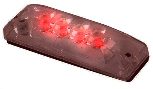 [009-P307-R] PLAFON LATERAL MICA CRISTAL 4 LEDS ROJO
