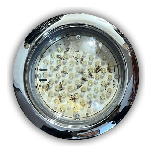 [009-P85054] PLAFON 4 LEDS CLARO ARO CROM CON FLECHA 
