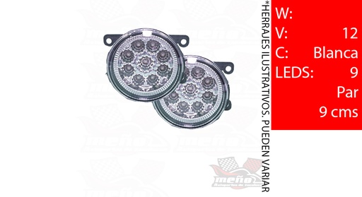 [LU316A] FARO REDONDO T/NIEBLA VARIOS MOD 9 LED
