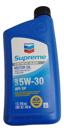 [LUBR254] ACEITE MOTOR CHEVRON 5W30 946 ML