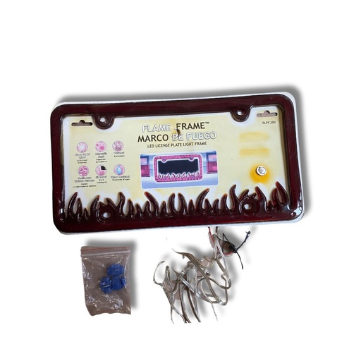 [MARP018] MARCO PLACA LUZ NEON FLAMAS DE FUEGO ROJ