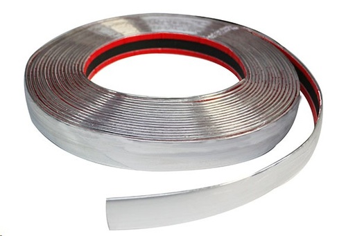 [MOLD013] ROLLO MOLDURA CROMADA 10M LARGO 25MM ANC