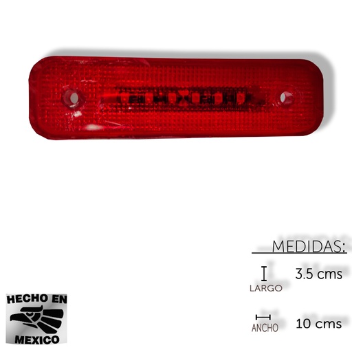 [NF70428] PLAFON RECTANGULAR PLANO 4" 6 LED ROJO