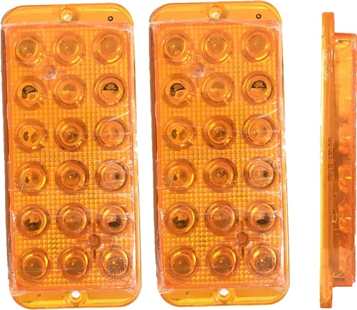 [NF70644] PLAFON LED PLANO 18 LEDS AMBAR P/ATORNILLAR 12-24V 5.8 x 13 cms