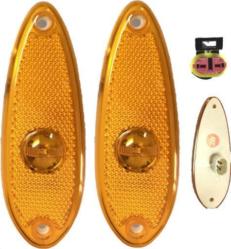 [NF70726] PLAFON LED LATERAL 2 HYPERLED AMBAR 24V 