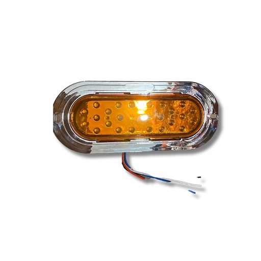 [P098PAAT24L] PLAFON OVALADO 24 LEDS AMBAR CROMADO PRE
