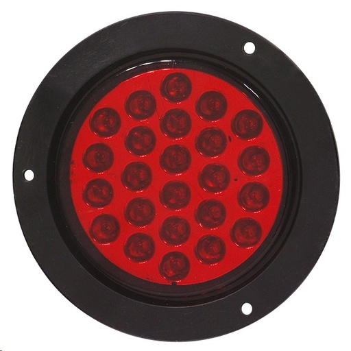 [PL094A] PLAFON LED REDONDO 4" ROJO REMACHE NEGRO