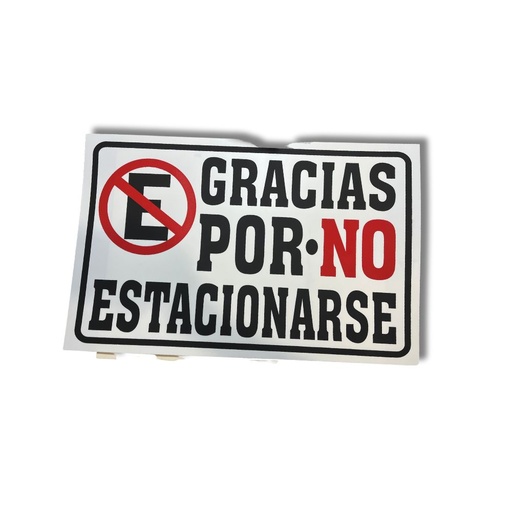 [PLAD85001] PLACA NO ESTACIONARSE GRANDE