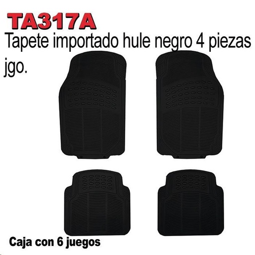 [TAPE007] TAPETE HULE GRUESO GENERICO NEGRO 4PZ