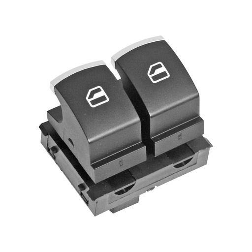 [222-3111-04] CONTROL ELECTRICO VW GOLF 2P 07-13  ST IBIZA 09-17  DE ELEVADOR 4 PINS 2 TECLAS NEGRO FILO PLATA 12VCC MANIJAUTO    