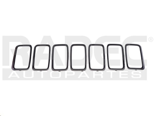 [011-1605-20] MOLDURA PARRILLA JP GRAND CHEROKEE 17-22 NEGRO 7 PIEZAS LIMITED/OVERLAND/SUMMIT/TRAILHAWK/LAREDO/SRT/4X2/4X4 V6/V8 6/8CILINDROS 3.0/3.6/5.7/6.2/6.4L 5 PUERTAS
