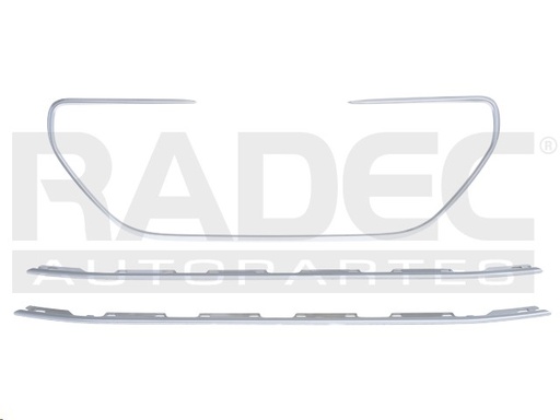 [011-2416-01] MOLDURA PARRILLA PG 301 13-17 PLATA 3 PIEZAS