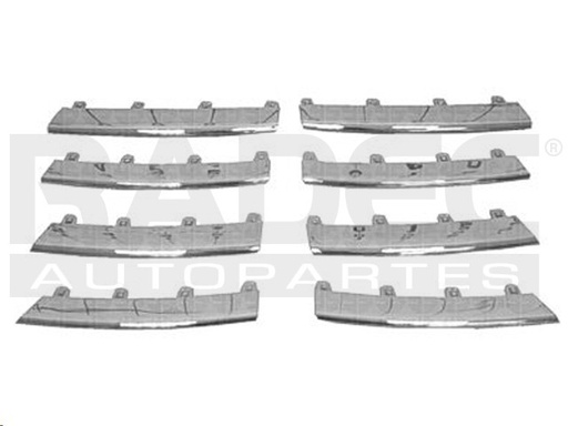 [011-3103-04] MOLDURA PARRILLA VW BORA 05-10 CROMADA 8 PIEZAS
