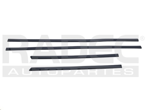 [011-3112-17] MOLDURA PUERTA DEL/TRAS VW JETTA 99-15 JGO 4 PZAS GL/GLI/GLS/GLX/TDI/VR6/SOCCER/EUROPA/COMFORTLINE L4/L5/V6 4/5/6 CILINDROS 1.8/1.9/2.0/2.5/2.8L 4 PUERTAS
