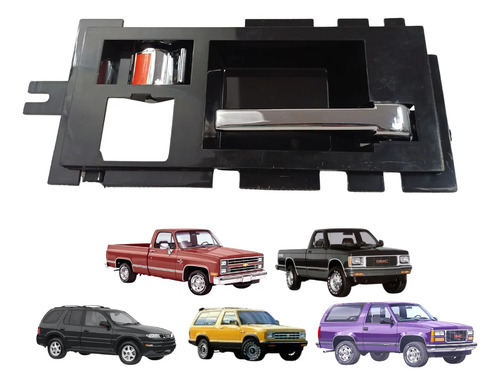 [012-0605-04] MANIJA INTERIOR CV BLAZER (S10)  GM SONOMA/JIMMY  OD BRAVADA  CV S10 82-94  NEGRA/CROMO ZINC CON PLASTICO HUSHAN Derecho Trasera  