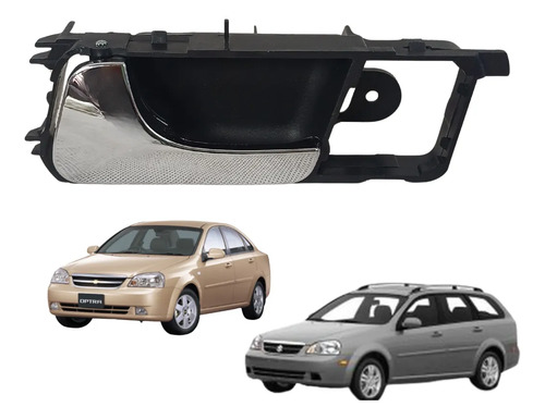 [012-0633-07] MANIJA INTERIOR CV OPTRA 06-10  SZ FORENZA SEDAN 04-08  NEGRA/CROMO PLASTICO HUSHAN Izquierdo Delantera/Trasera  