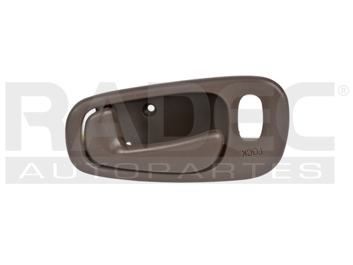 [012-0634-01] MANIJA INTERIOR TY COROLLA  CV GEO PRIZM 98-02  CON HOYO PARA SEGURO CAFE PLASTICO HUSHAN Izquierdo Delantera/Trasera  