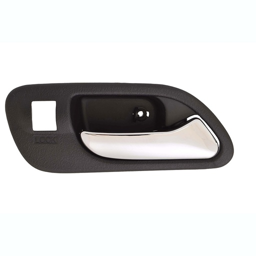 [012-0102-00] MANIJA INTERIOR AC MDX 01-06  CON HOYO PARA SEGURO NEGRA/CROMO PLASTICO HUSHAN Derecho Delantera  