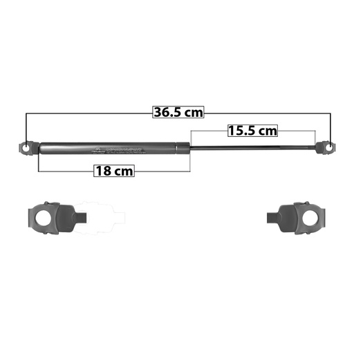 [004-0301-06] AMORTIGUADOR COFRE BW SERIE 3 92-98  36.5 ENTRADA TIPO 2 ENTRADA 2 TIPO 2 350 78.68 35.69 290 65.19 29.57 MANIJAUTO 8653 Derecho/Izquierdo   