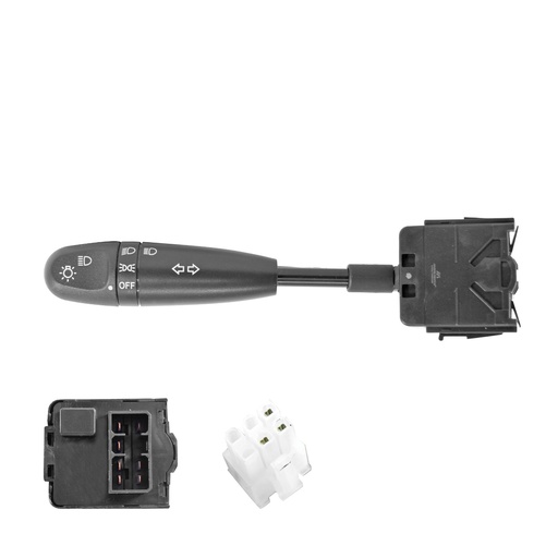 [222-0604-03] PALANCA DIRECCIONAL CV AVEO 07-17/MATIZ 06-12/SPARK 11-17  PT G2 06-12  CONTROL LUCES  7 PIN SIN NIEBLA NEGRA 12VCC MANIJAUTO    