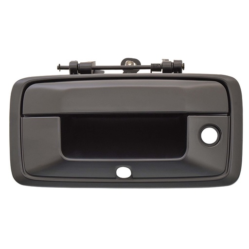 [012-0639-42] MANIJA DE TAPA CV CHEYENNE/SILVERADO  GM SIERRA  CV PICK UP 14-15  CON HOYOS PARA LLAVE Y CAMARA LISA NEGRA PLASTICO HUSHAN    