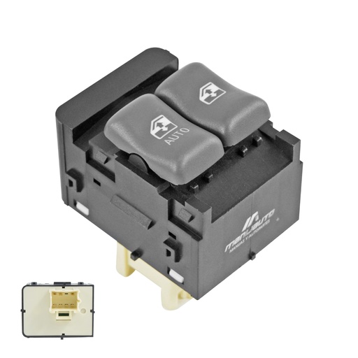 [222-0611-03] CONTROL ELECTRICO CV CAVALIER 95-99  DE ELEVADOR 7 PIN 2 TECLAS GRIS 12VCC MANIJAUTO    