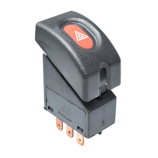 [96362] BOTON DE INTERMITENTES CV CHEVY JOY / POP / SWING / PICK UP 94-12  7 PIN 1 TECLA NEGRO 12VCC MANIJAUTO    