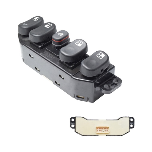 [222-0625-00] CONTROL ELECTRICO CV HHR 06-08/EQUINOX 05-06  DE ELEVADOR 12 PINS 5 TECLAS NEGRO 12VCC MANIJAUTO  Delantera  Central